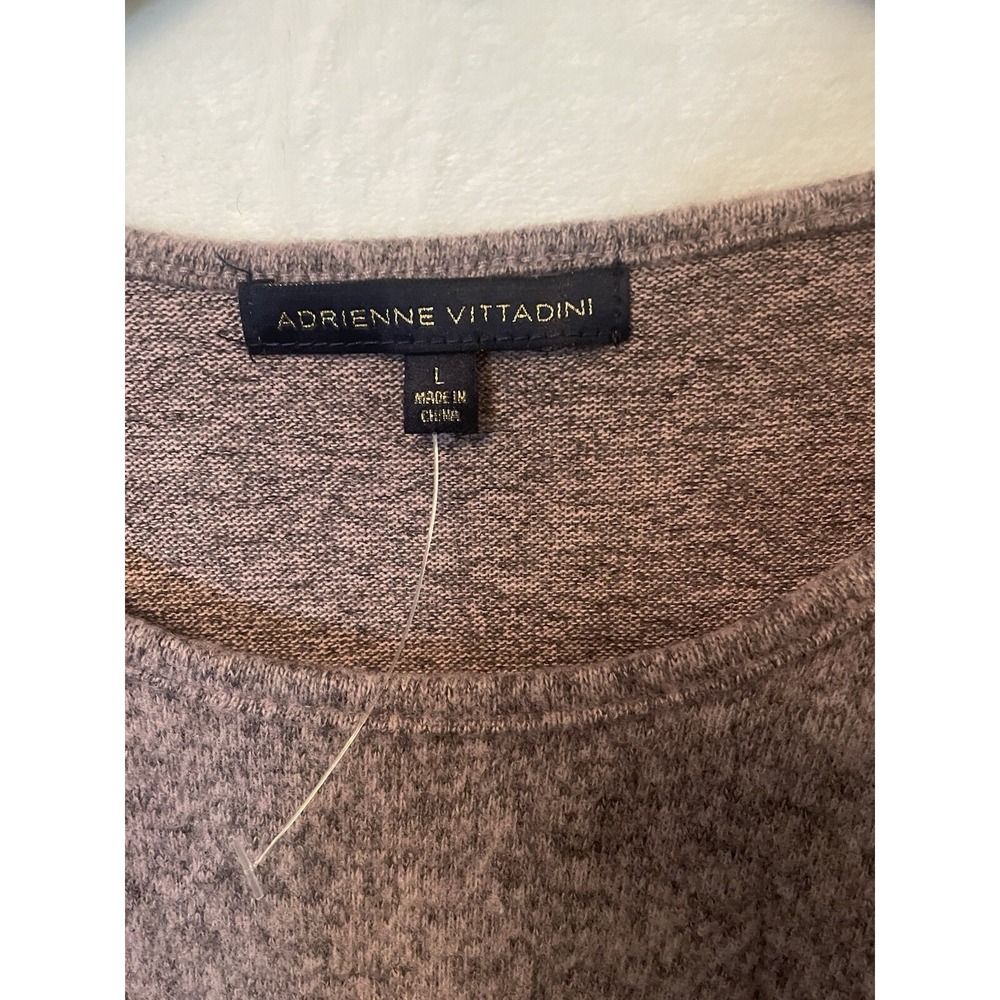 Adrienne Vittadini womens sweater purple Large scalloped rhinestones NWOT - Picture 1 of 4